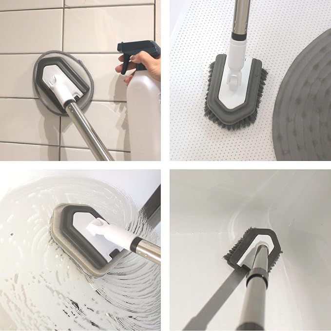 Floor Scrub Brush, 5 in 1 Tile Tub Scrubber - Image 3