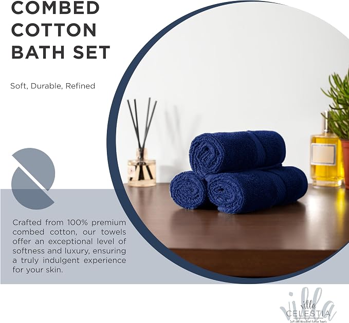 100% Cotton Bath Towel Set of 12-4 Bath Towels, 4 Hand Towels, 4 Wash Cloths - Image 2