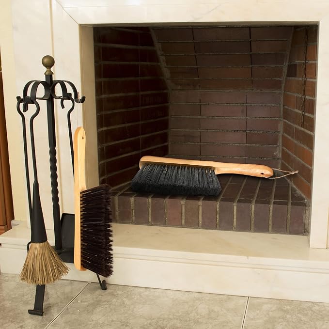 Patelai 2 Pieces Wooden Bench Brushes Fireplace Brush Natural Fiber Bench Soft - Image 4