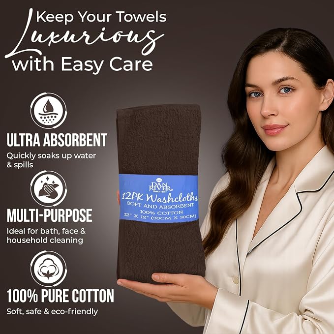 DAN RIVER 12 Pack Wash Cloths for Showering - Image 4