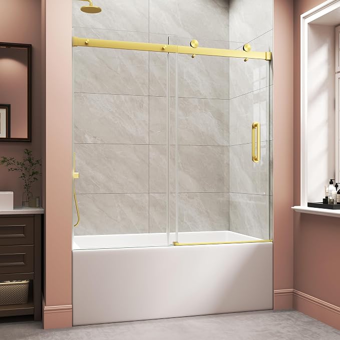 Frameless Bathtub Shower Door, Tub Sliding Door by LMLMD