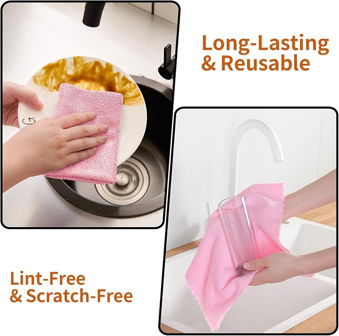 80 Pack Microfiber Cleaning Cloth Roll, Lint Free Rags & Tear Away Reusable - Image 5