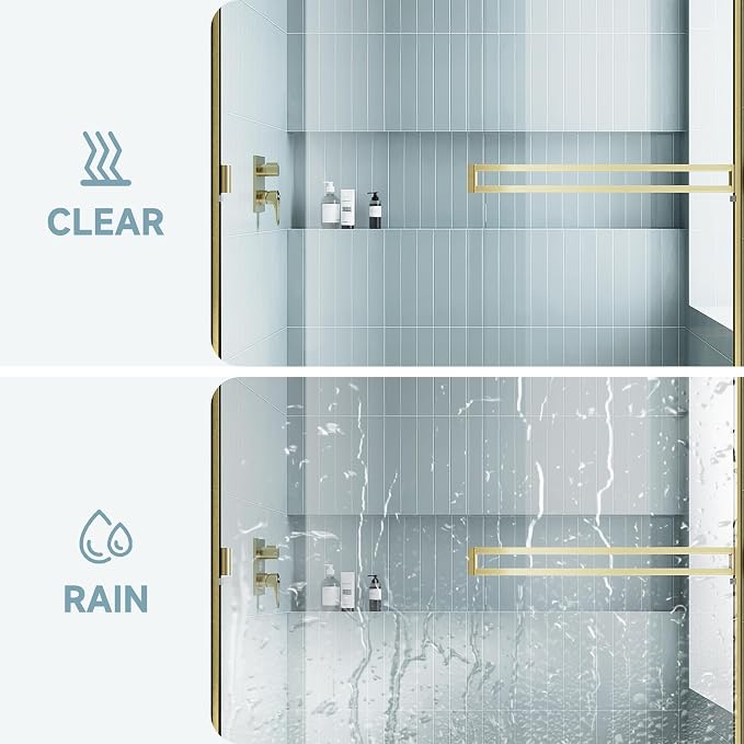 Shower Door 56-60 in. W x 72 in. H, UCALAFEE Semi-Frameless Double Sliding - Image 6