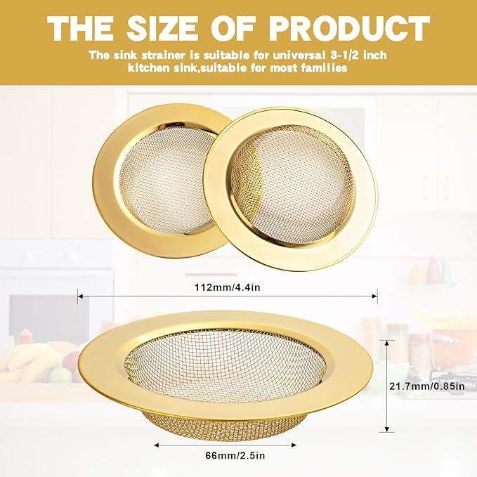 RQYEKDO 2-Pack Kitchen Sink Strainer Stainless Steel - Image 5
