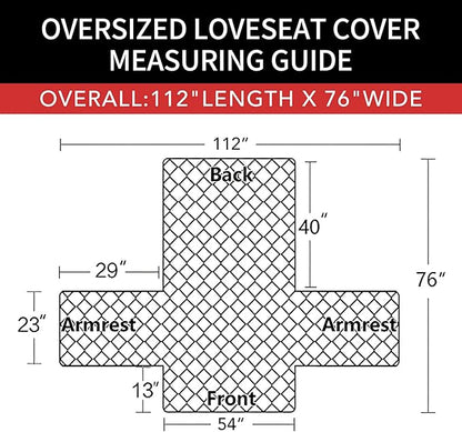 Easy-Going Sofa Slipcover Reversible Loveseat Sofa Cover Couch Cover for 2 Cushion Couch Furniture Protector with Elastic Straps for Pets Kids Dog Cat (Oversized Loveseat, Dark Blue/Ivory)