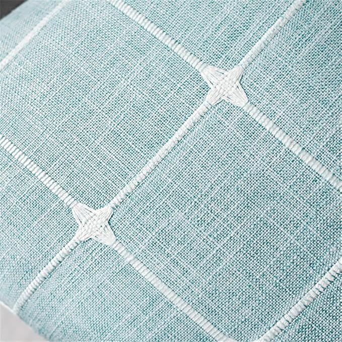 Simple Bedside Table Tassel Cover Cloth, Tablecloth Cover Towel, Suitable for Bedside Table TV Microwave Washing Machine Refrigerator Dust Cover (Blue Bars, 15.7 * 35.4 inches)