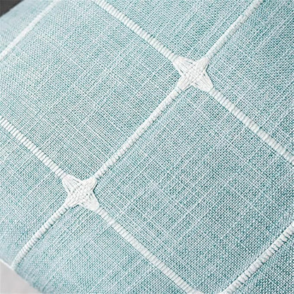 Simple Bedside Table Tassel Cover Cloth, Tablecloth Cover Towel, Suitable for Bedside Table TV Microwave Washing Machine Refrigerator Dust Cover (Blue Bars, 15.7 * 35.4 inches)