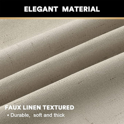 PrinceDeco 100% Blackout Curtains for Sliding Glass Doors Room Divider Patio Door Curtains Sliding Doors Linen Blackout Curtains for Bedroom Living Room,W100 X L96 Inch, Cobblestone