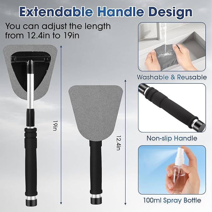 Gray Windshield Cleaner Tool, Car Interior Cleaning Kit - Image 5