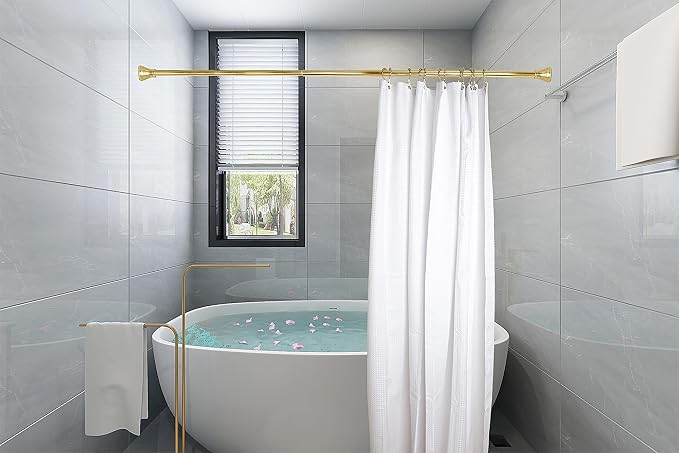 Utopia Alley HK1GD Deco Flat Double Roller Shower Curtain Hooks; Gold - Image 8
