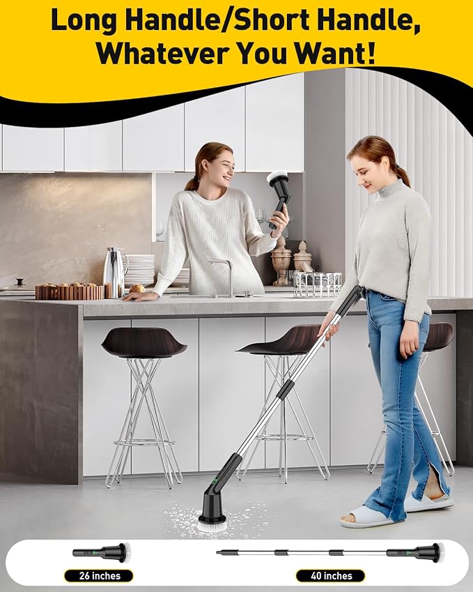 Electric Spin Scrubber for Cleaning Bathroom, Shower Scrubber Cordless Cleaning - Image 5