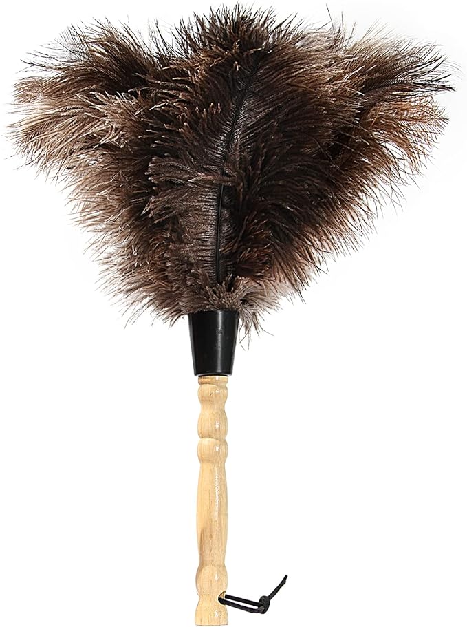 Ostrich Feather Duster 14 inch Feather Duster Fluffy Natural Genuine Ostrich by iHUFeather