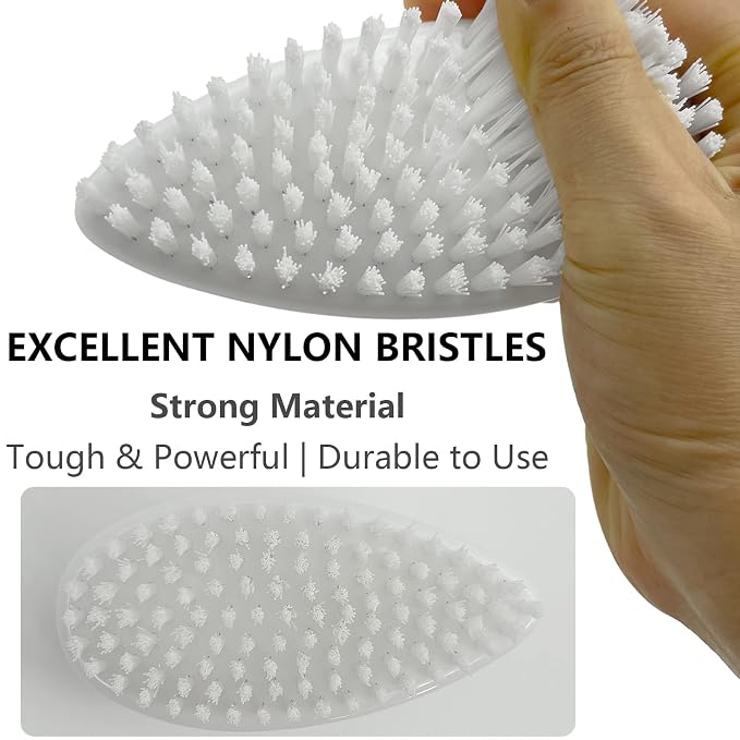 Hand and Nail Brush for Cleaning Fingernails Fingers Nylon Firm Stiff Bristles - Image 2