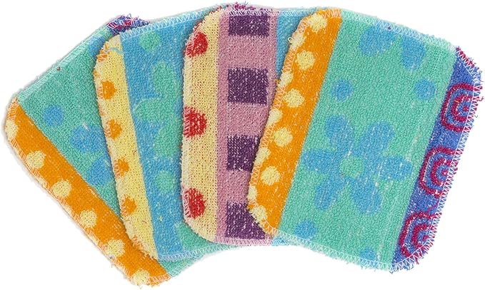 Set of 4 Premium Paperless Kitchen Dish Wash Scrubs – Sponge Scour Pads Made of by PaperlessKitchen