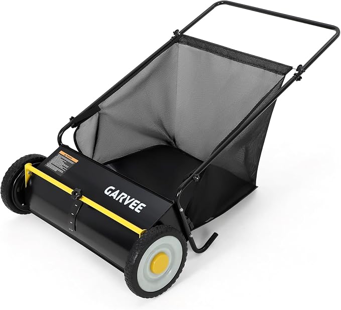 Garvee 26 Inch Push Lawn Sweeper, Leaf and Grass Collector by Garvee