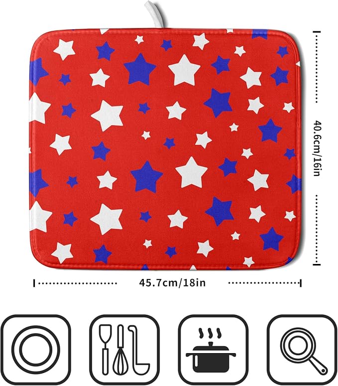 Fourth of July Independence Memorial Dish Drying Mat - Image 2