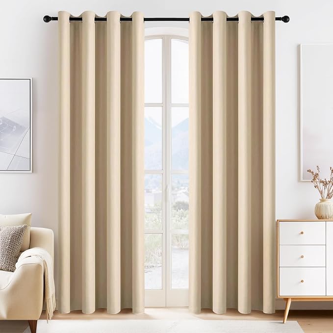 PONY DANCE Biscotti Beige Blackout Curtains by PONYDANCE