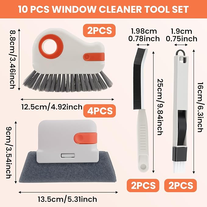 12pcs Window Track Cleaner Tool Set, Window Sill & Groove Cleaning Brushes - Image 7