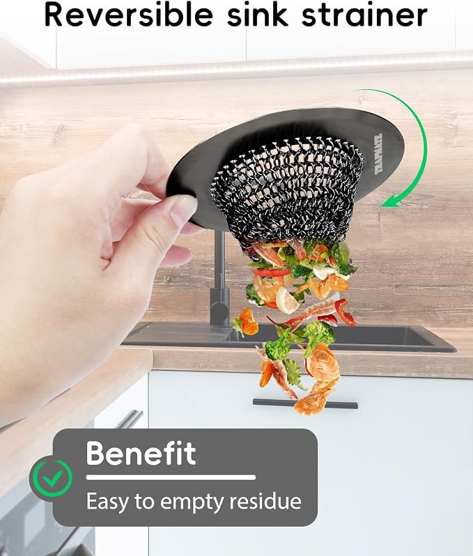 TRAPMATE Sink Drain Strainer, Reversible Chain Mesh Kitchen Sink Drain Strainer - Image 2