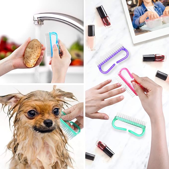 Handle Grip Nail Brush, Hand Fingernail Brush Cleaner Scrubbing Kit Pedicure - Image 6