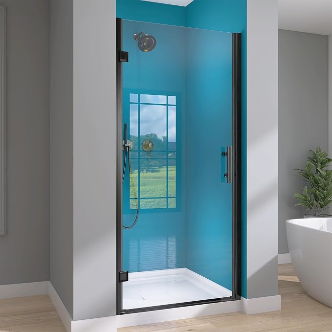 GETPRO Frameless Shower Door Pivot 34 in.W x 72 in.H Swing Single Small Shower by GETPRODeluxeBathroomSolutionExpert