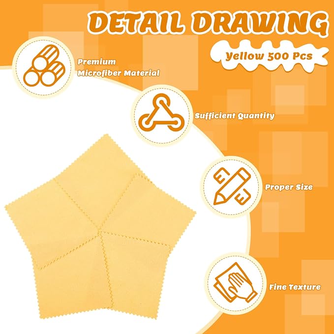 Hoteam 500 Pcs Jewelry Cleaning Cloth Silver Polishing Cleaner Cloth Jewelry - Image 3