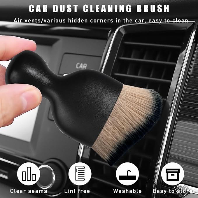 Car Interior Dust Brush, Soft Scratch Free Auto Detailing Brushes, Universal - Image 4