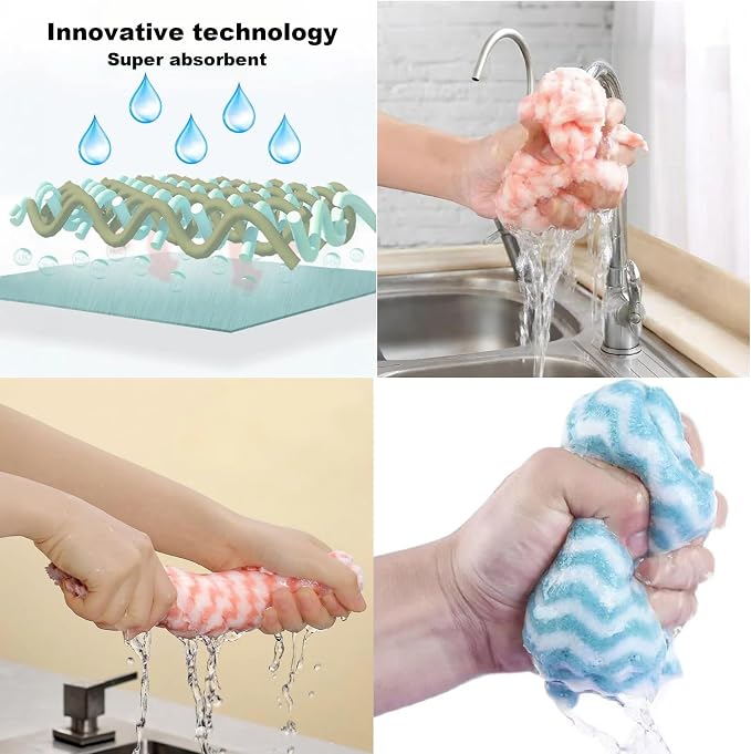 21 Pack Kitchen Towels Dish Towels Microfiber Cleaning Cloths – Ultra-Soft - Image 5