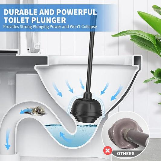 uptronic Toilet Plunger and Brush, Bowl Brush and Heavy Duty Toilet Plunger Set - Image 2