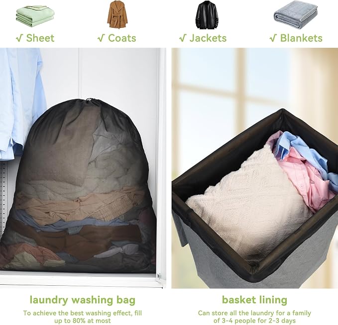 OTraki 2pcs Ex Large Mesh Laundry Bags 36x43 Inch Fine Mesh Washing Bag - Image 5