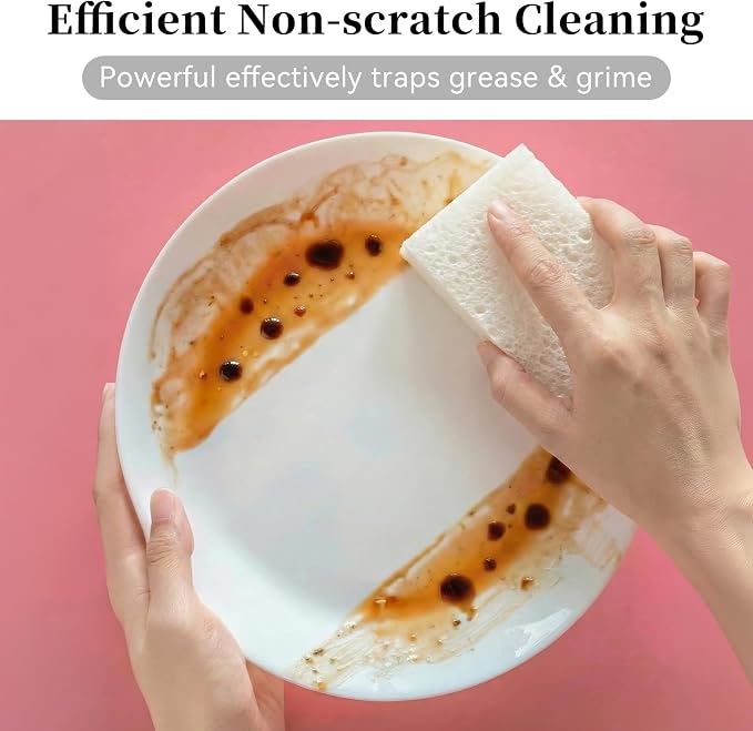 6 Pcs Kitchen Sponges for Dishes Cleaning, Non Scratch for Non Stick Cookware - Image 5