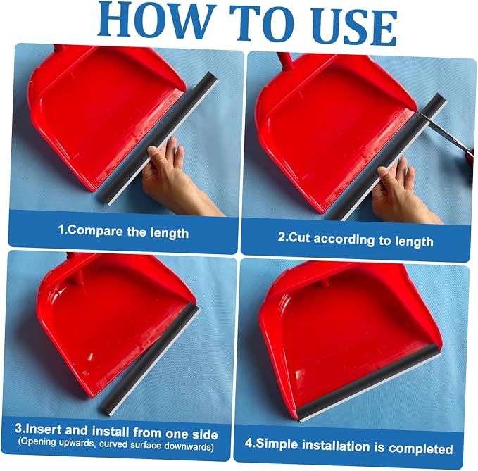 4Pcs Rubber Dustpan Lip Replacement Strips Edge Accessories - Image 3