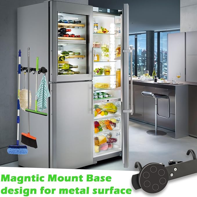Strong Magnetic Mop Broom Holder, Heavy Duty Magnetic Mop Hanger - Image 4