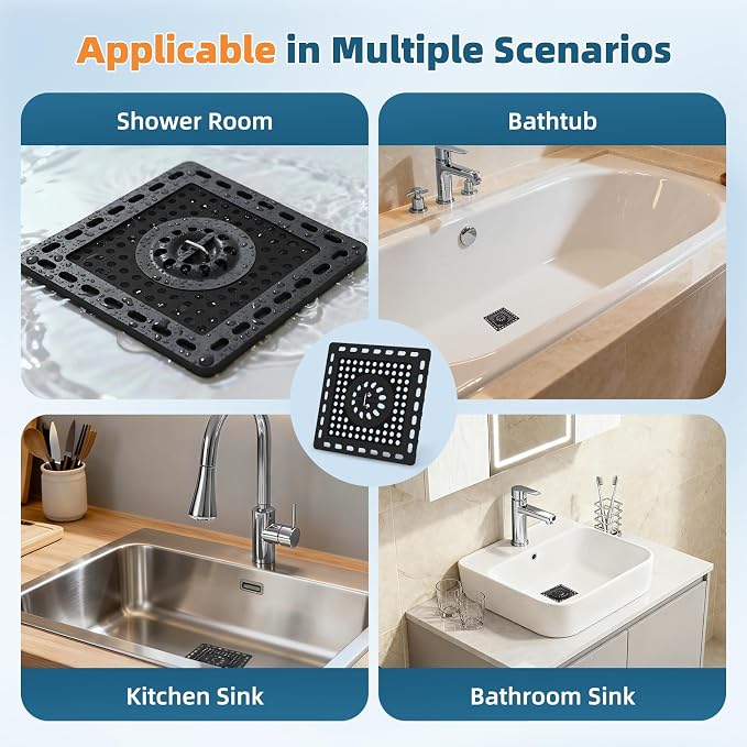 Hibbent Upgraded Shower Drain Hair Catcher, Shower Drain Cover - Image 7