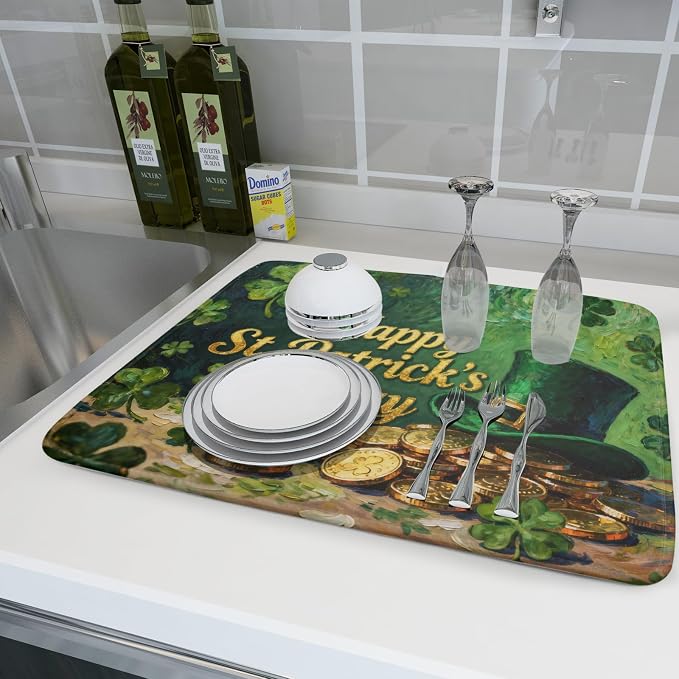 St Patrick's Day Dish Drying Mat - Image 6