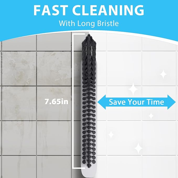 Grout Cleaning Brush, V Shape Stiff Grout Cleaner Brush - Image 3
