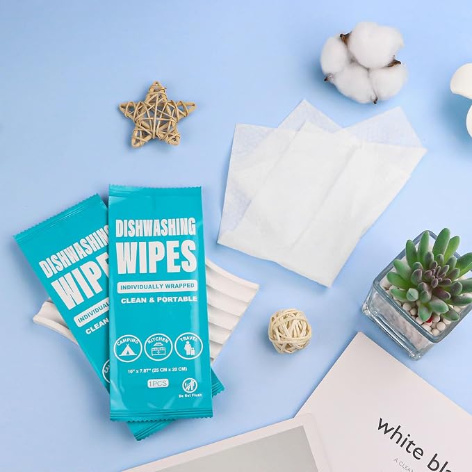 Dish Cleaning Wipes Individually Wrapped, Portable Kitchen Disposable Dish Soap - Image 3