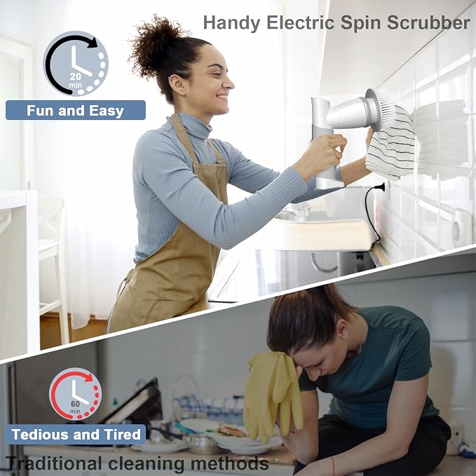 Electric Spin Scrubber, Bathroom Shower Electric Scrubber - Image 2
