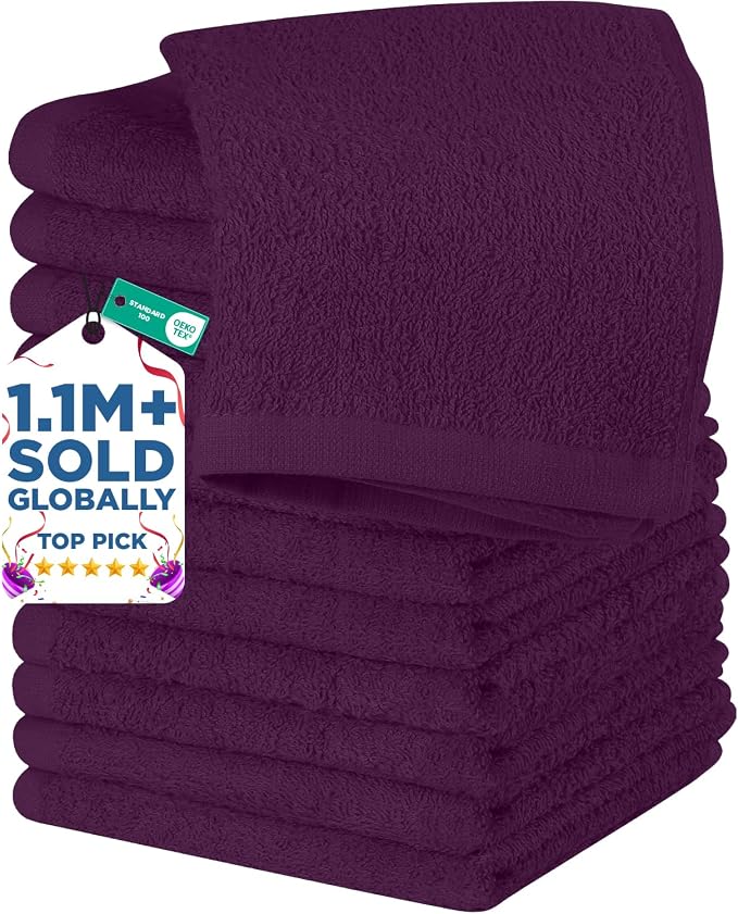 DAN RIVER 12 Pack Wash Cloths for Showering by DanRiver