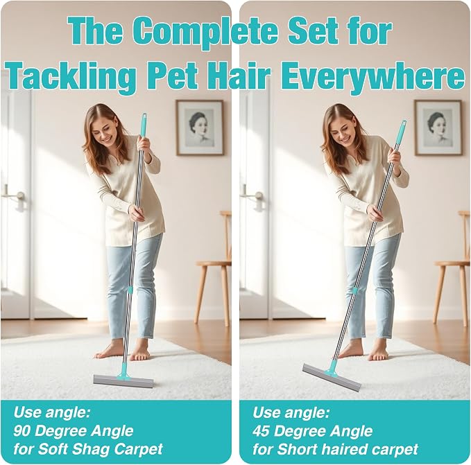 Silicone Carpet Rake for Pet Hair Removal Tool, Magic Brush Dog Hair Removal - Image 4