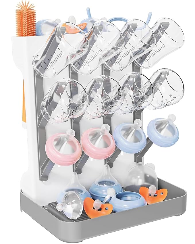 Baby Bottle Drying Rack, Vertical Bottle Rack Dryer Space Saving Bottle Drying by CandyHome