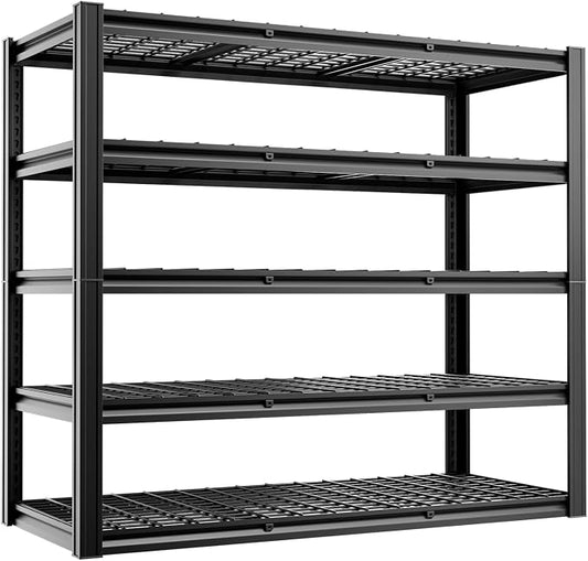 5-Tier 60”W x 24”D x 78”H Garage Shelving Adjustable Metal Storage Shelves by cynnda
