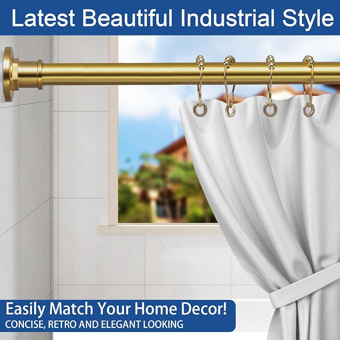 BRIOFOX Industrial Shower Curtain Rod - Image 2