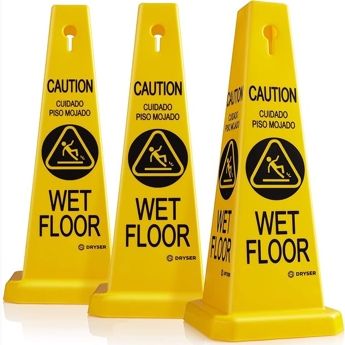 Dryser 3-Pack 26" Caution Wet Floor Cones by Dryser