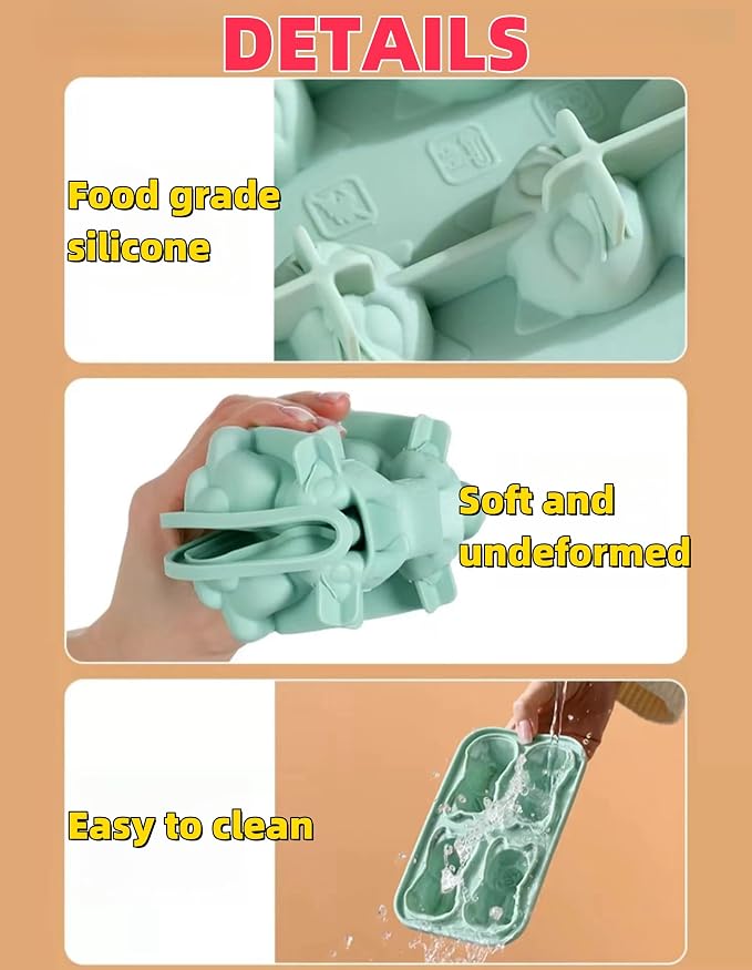 Cute 3D Cat Silicone Ice Cube Tray Mold Cartoon Animal Ice Box BPA-Free - Image 8