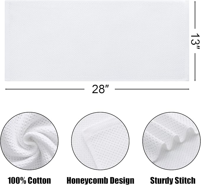 Kitinjoy 100% Cotton Waffle Weave Kitchen Hand Towels - Image 2