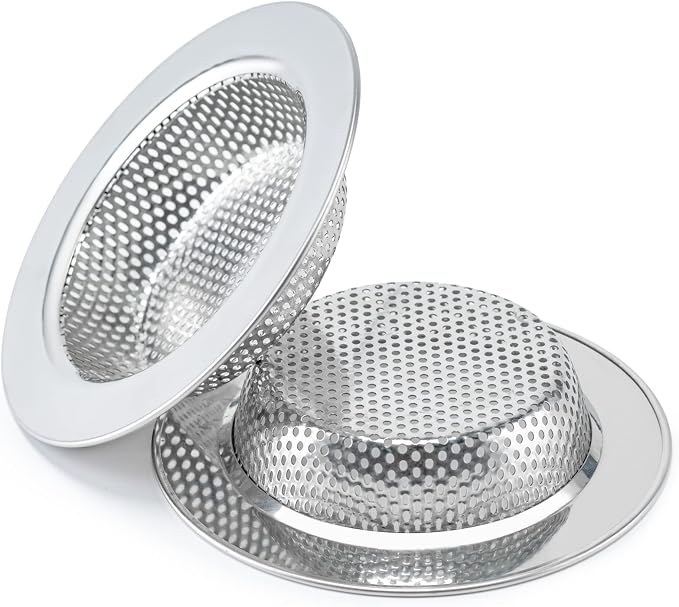 2 Pcs Sink Strainer for Most Kitchen Sink Drain Basket, Upgraded Double-Layer by Honmein