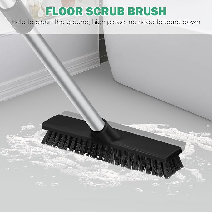 SetSail Floor Scrub Brush with 51-Inch Long Adjustable Handle 2 in 1 Scrape - Image 5