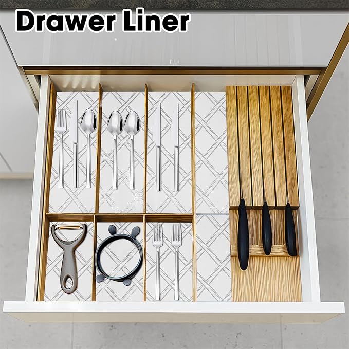 Drawer and Shelf Liner for Kitchen Cabinets Non-Adhesive Cabinet Liners for - Image 7