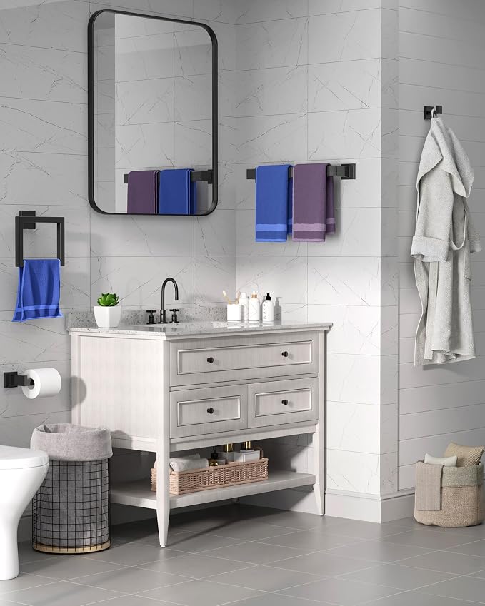 Kitsure 5-Pieces Bathroom Hardware Set & Accessories, Rustproof Towel Racks - Image 9